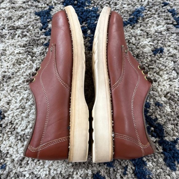 Vintage Knapp Brown Cush-N-Crepe Leather Shoes Made In USA Men’s 9 US Alden Sole - Picture 8 of 12